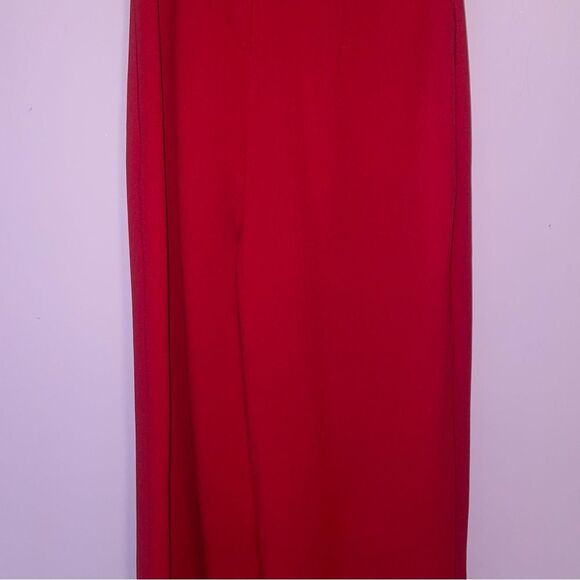 Crystal Sky S Red Strapless Jumpsuit Wide Leg Ruffle - Picture 7 of 9